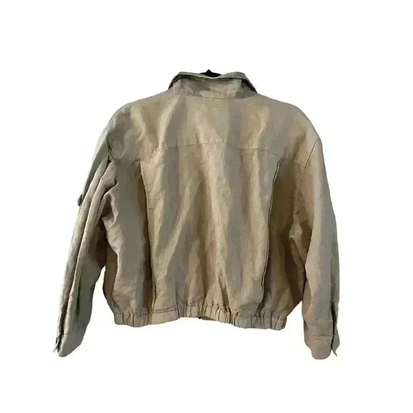 Hei Hei Anthropologie Women’s Linen Cotton Jacket Cargo Pockets Camo Size Medium - Picture 3 of 5